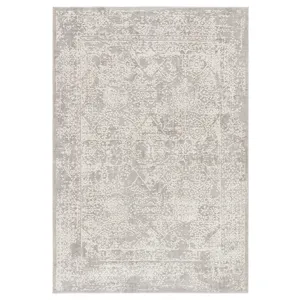 Cirque Lianna Abstract Gray/ White Runner Rug (3'X12')