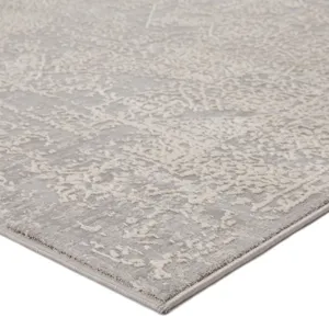 Cirque Lianna Abstract Gray/ White Runner Rug (3'X12')