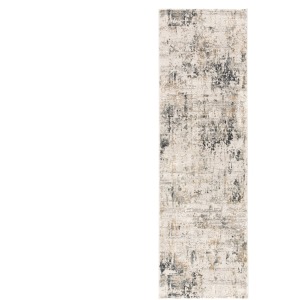 Cirque Cassia Abstract Gray/ Gold Runner Rug (2'6