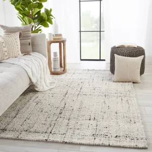 Cambridge Season Handmade Solid Gray/ Ivory Area Rug (5'X8')