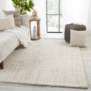 Cambridge Season Handmade Solid Cream/ Tan Area Rug (5'X8')