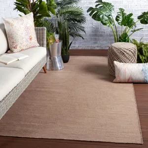 Carmel Sunridge Indoor/ Outdoor Solid Tan Area Rug (2'X3')