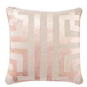 Cosmic By Nikki Chu Nikki Chu by  Ordella Beige/ Pink Geometric Down Throw Pillow 22 inch