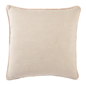 Cosmic By Nikki Chu Nikki Chu by  Ordella Beige/ Pink Geometric Down Throw Pillow 22 inch