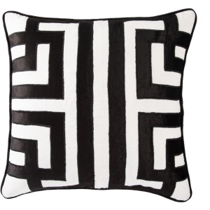 Cosmic By Nikki Chu Nikki Chu by  Ordella White/ Black Geometric Down Throw Pillow 22 inch