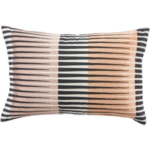 Cosmic By Nikki Chu Nikki Chu by  Chareau Black/ Pink Geometric Down Throw Pillow 16X24 inch