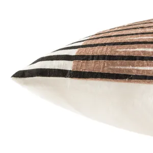 Cosmic By Nikki Chu Nikki Chu by  Chareau Black/ Pink Geometric Down Throw Pillow 16X24 inch