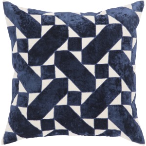 Cosmic By Nikki Chu Nikki Chu by  Danceteria Blue/ Ivory Geometric  Poly Throw Pillow 22 inch