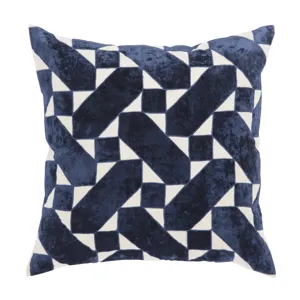 Cosmic By Nikki Chu Nikki Chu by  Danceteria Blue/ Ivory Geometric  Poly Throw Pillow 22 inch