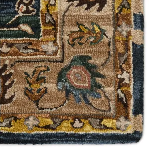 Cardamom Vibe by  Seraphina Handmade Medallion Pink/ Yellow Area Rug (8'X10')