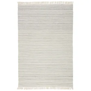 Castillo Torre Indoor/ Outdoor Solid Light Gray/ Cream Area Rug (5'X8')