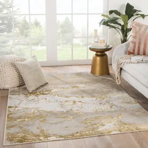 Catalyst Cisco Abstract Gray/ Gold Area Rug (7'10"X10'6")