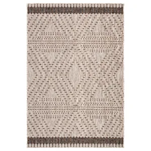 Decora by Nikki Chu Nikki Chu by  Tirana Indoor/ Outdoor Borders Gray/ Brown Area Rug (5'3"X7'6")