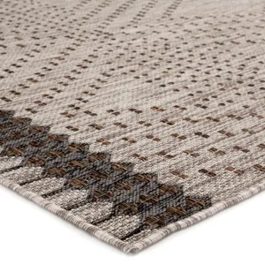 Decora by Nikki Chu Nikki Chu by  Tirana Indoor/ Outdoor Borders Gray/ Brown Area Rug (5'3"X7'6")