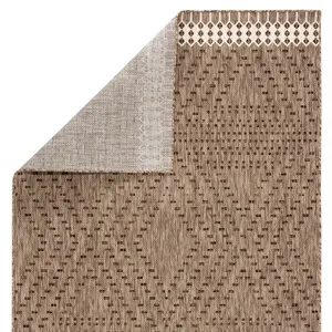Decora by Nikki Chu Nikki Chu by  Tirana Indoor/ Outdoor Borders Gray/ Brown Area Rug (5'3"X7'6")