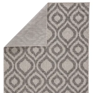 Decora by Nikki Chu Nikki Chu by  Idra Indoor/ Outdoor Trellis Gray Area Rug (5'3"X7'6")