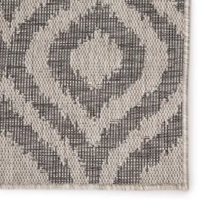 Decora by Nikki Chu Nikki Chu by  Idra Indoor/ Outdoor Trellis Gray Area Rug (5'3"X7'6")