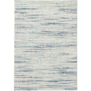Dash Escape Abstract Blue/ White Area Rug