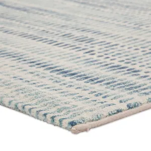 Dash Escape Abstract Blue/ White Area Rug (5'3"X7'6")