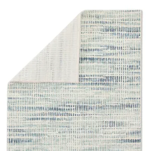 Dash Escape Abstract Blue/ White Area Rug (5'3"X7'6")