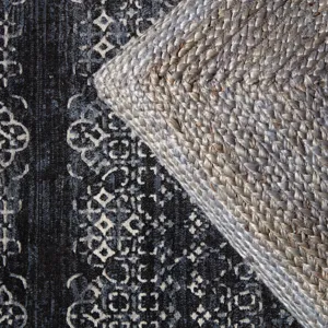 Dash Ardor Trellis Dark Blue/ Gray Area Rug (5'3"X7'6")