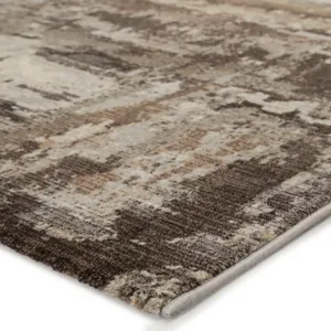 Dash Buxton Abstract Brown/ Light Gray Area Rug (5'3"X7'6")