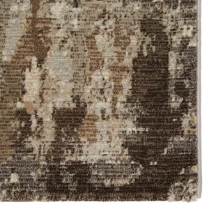 Dash Buxton Abstract Brown/ Light Gray Area Rug (5'3"X7'6")