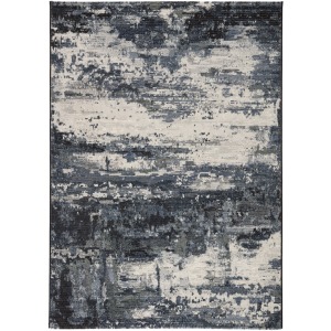 Dash Buxton Abstract Blue/ Light Gray Area Rug