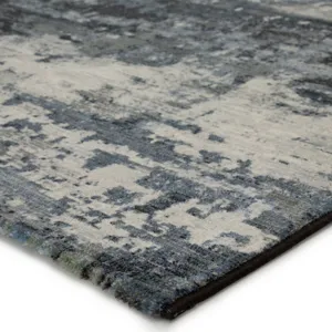 Dash Buxton Abstract Blue/ Light Gray Area Rug (9'2"X12'6")