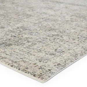 En Blanc Vibe by  Candide Trellis Gray/ Ivory Area Rug (5'3"X7'6")