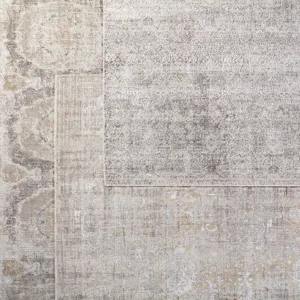 En Blanc Vibe by  Candide Trellis Gray/ Ivory Area Rug (5'3"X7'6")