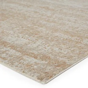 En Blanc Vibe by  Evanthe Abstract Gold/ Ivory Area Rug (7'10"X10'10")
