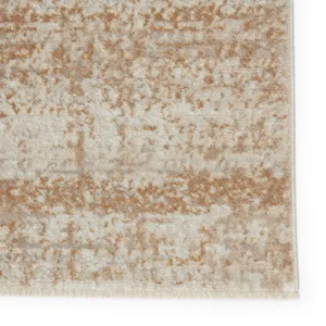 En Blanc Vibe by  Evanthe Abstract Gold/ Ivory Area Rug (7'10"X10'10")