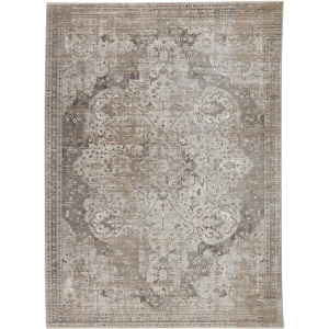 En Blanc Vibe by  Ginevra Medallion Gray/ Ivory Area Rug