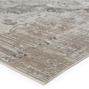 En Blanc Vibe by  Ginevra Medallion Gray/ Ivory Area Rug (7'10"X10'10")