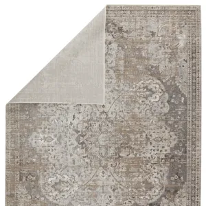 En Blanc Vibe by  Ginevra Medallion Gray/ Ivory Area Rug (7'10"X10'10")