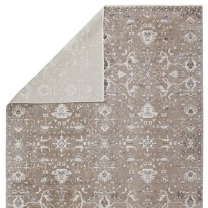 En Blanc Vibe by  Fionn Oriental Gray/ Taupe Area Rug (5'3"X7'6")