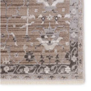 En Blanc Vibe by  Fionn Oriental Gray/ Taupe Area Rug (5'3"X7'6")