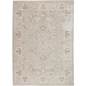 En Blanc Vibe by  Dhaval Oriental Light Gray/ White Area Rug