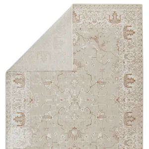 En Blanc Vibe by  Dhaval Oriental Light Gray/ White Area Rug (7'10"X10'10")