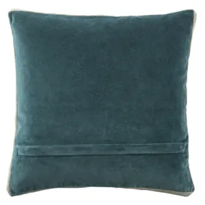 Emerson Bryn Solid Teal/ Gray Down Throw Pillow 18 inch