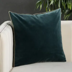 Emerson Bryn Solid Teal/ Gray Down Throw Pillow 18 inch