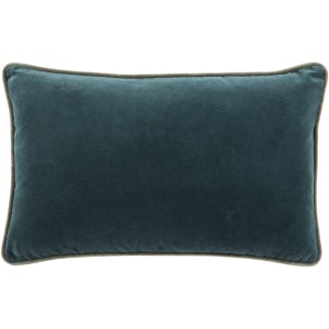Emerson Lyla Solid Teal/ Cream Poly Lumbar Pillow