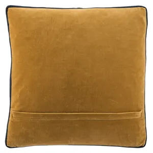 Emerson Bryn Solid Gold/ Navy Poly Throw Pillow 18 inch