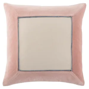 Emerson Hendrix Border Blush/ Cream Poly Throw Pillow 22 inch