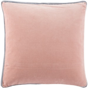 Emerson Bryn Solid Blush/ Gray Down Throw Pillow 18 inch