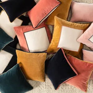 Emerson Hendrix Border Coral/ Cream Poly Throw Pillow 22 inch