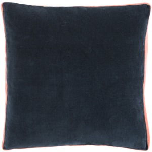 Emerson Bryn Solid Navy/ Pink Down Throw Pillow 18 inch