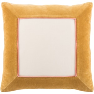 Emerson Hendrix Border Gold/ Cream Poly Throw Pillow 22 inch