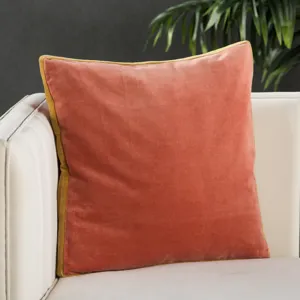 Emerson Bryn Solid Pink/ Gold Down Throw Pillow 18 inch